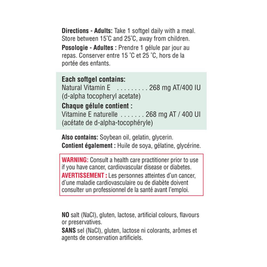Vitamin E 400IU, 100+20 softgel kapsula