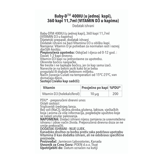 Baby D™ kapi, 400IU 11,7ml(360kapi)