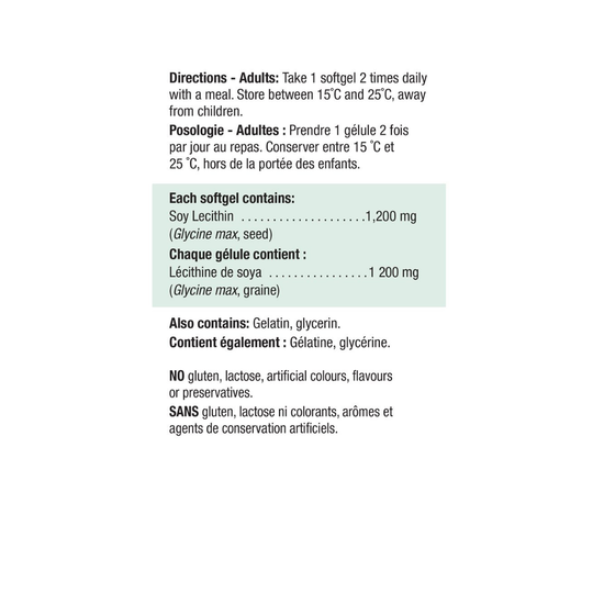 Lecitin 1200 mg, 100 softgel kapsula